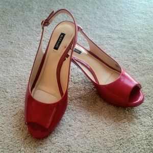 New Without Box AlexMarie Dark Red size 8M Patent Leather Slingback 2" Heels